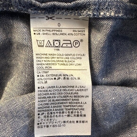Banana Republic Womens Dress Chambray Linen Button-Down Short-Sleeve Dress Sz 0 - Picture 8 of 11